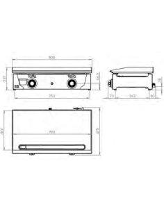 Plancha Gas Acero Laminado Serie 100 - PLC8100 2
