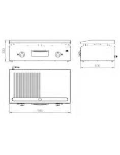 Plancha Gas Cromo Ranurada Serie 500 - PLC900CRRN 2