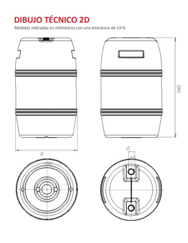 Depósito Bidón 220 Litros Polipropileno