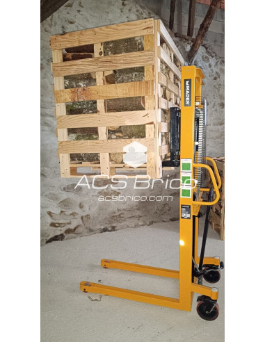 Transpaleta Apilador Elevador de Palets Manual Nylon 1000 Kg - 1600 mm - 65342 - Mader