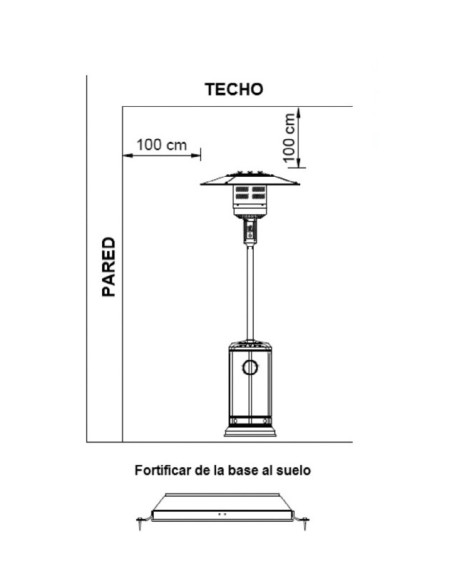 Estufa Exterior Butano Negra MT01554