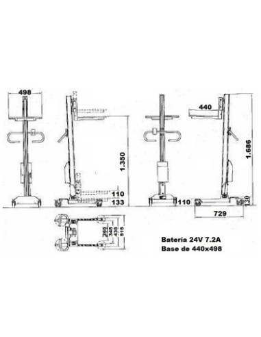 Apilador Eléctrico 90Kg - 1360 mm - 10700