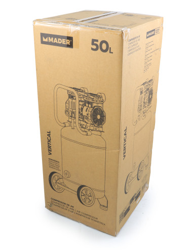 Compresor de Aire Silencioso Vertical 50L - 2 Hp - 09341 - Mader