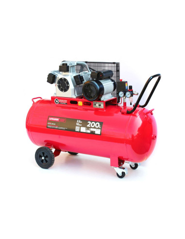 Compresor de Aire Silencioso 200L - 3,5 Hp - 2 Salidas - 09346 - Mader