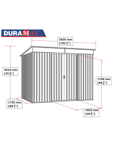 Caseta Metálica Top Shed Pent Roof 173x263x201 cm - Duramax