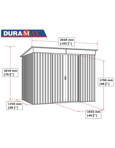 Caseta Metálica Top Shed Pent Roof Antracita 173x263x201 cm - Duramax