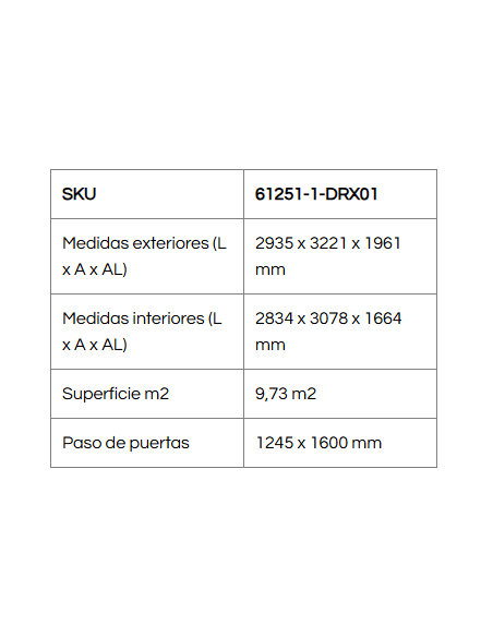Caseta Metálica Eco Javea 302x322x196 cm - Duramax
