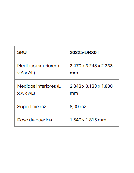 Caseta PVC Woodbridge Plus II 247x324x233 cm - Duramax