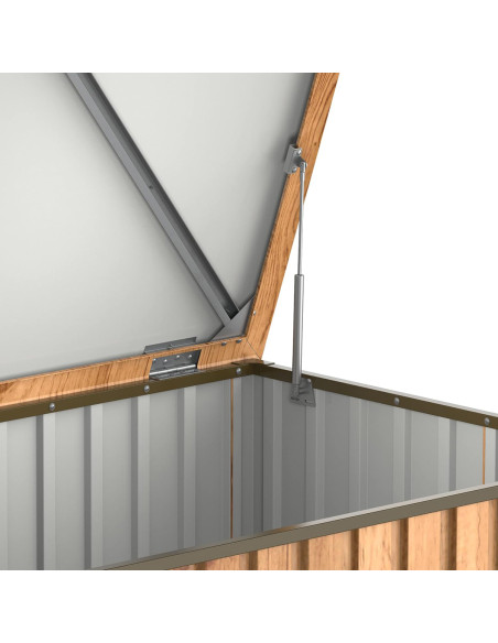 Baúl Arcón Metálico 1450 L Imitación Madera - 95x195x94 cm - Duramax