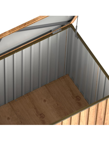 Baúl Arcón Metálico 1450 L Imitación Madera - 95x195x94 cm - Duramax