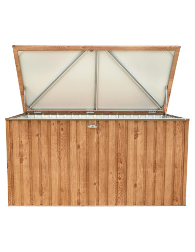 Baúl Arcón Metálico 1450 L Imitación Madera - 95x195x94 cm - Duramax