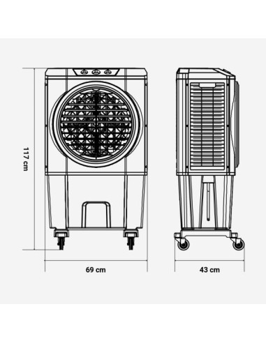 Climatizador 72L Modo Frío y Evaporación - TULUM 8072