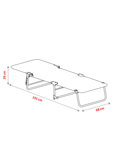 Tumbona de playa cama multiposición fibreline azul