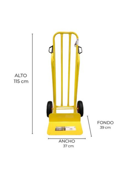 Carretilla Almacén Alta Rueda Neumática 350 Kg