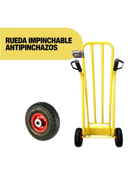 Carretilla Almacén Alta Rueda Neumática 350 Kg