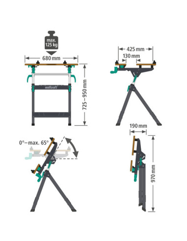 Banco de trabajo Wolfcraft MASTER 750 ERGO | ACS Brico