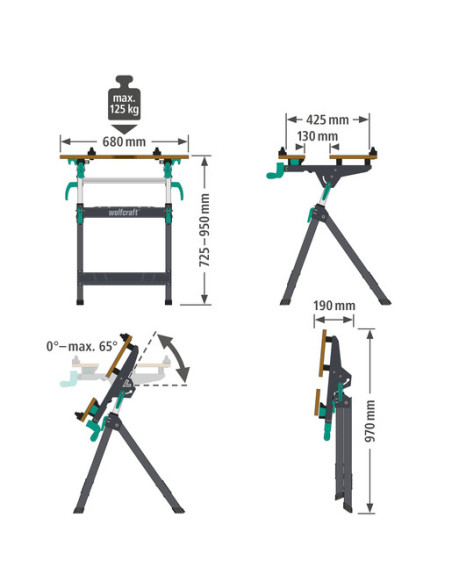 Banco de trabajo Wolfcraft MASTER 750 ERGO | ACS Brico