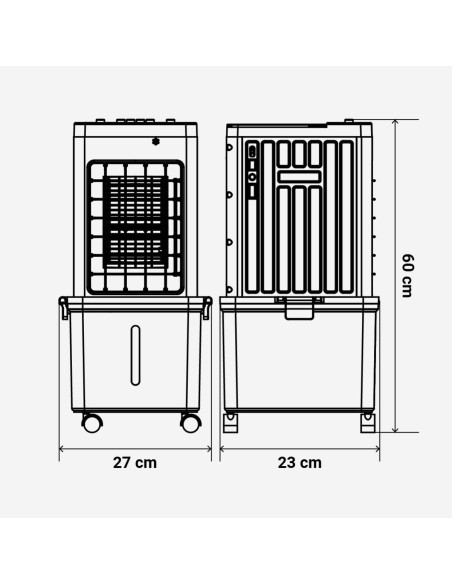 Climatizador modo evaporativo 12 Litros Frío y Ventilación