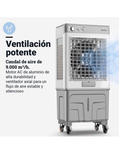 Climatizador modo evaporativo 80L temporizador y swing