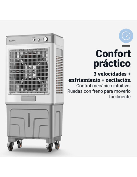 Climatizador modo evaporativo 80L temporizador y swing