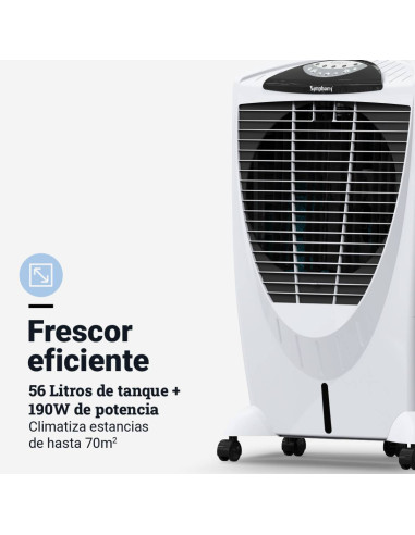 Climatizador modo evaporativo 80L temporizador y mando a distancia