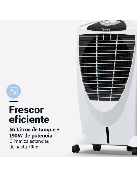 Climatizador modo evaporativo 80L temporizador y mando a distancia