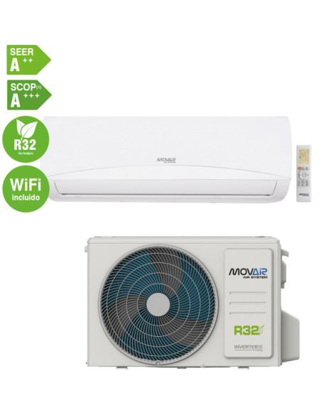 Aire acondicionado split pared inverter función calefacción y wifi