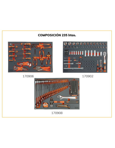 Carro Herramientas 6 Cajones 235 Herramientas Alyco Orange 171165