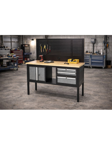 Mesa Trabajo Modular 1525mm Tres Cajones Puerta y Panel Alyco 192650