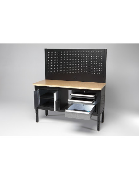 Mesa Trabajo Modular 1525mm Tres Cajones Puerta y Panel Alyco 192650