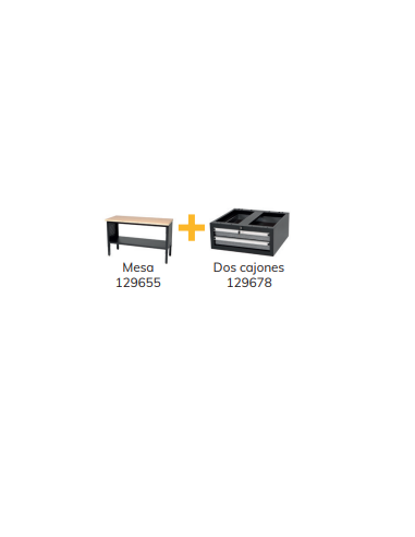 Mesa Trabajo Modular 1525mm Dos Cajones y Estante Inferior Alyco 192652
