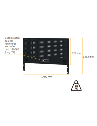 Panel Perforado 1525mm para Mesa de Trabajo Alyco 129664