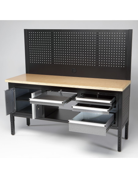 Mesa de Trabajo Modular 1830mm Cajones Doble Puerta y Panel Alyco 129656