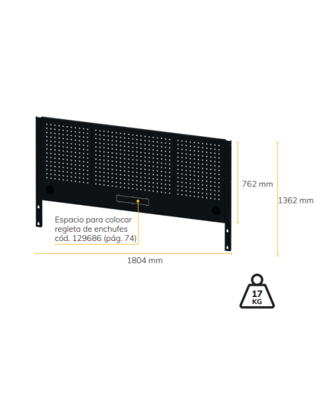 Panel Perforado 1830mm para Mesa de Trabajo Alyco 129666