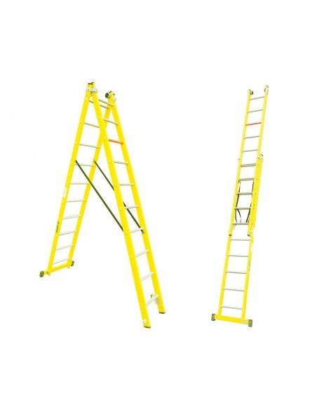 Escalera Fibra 2X7 - 2,05+2,05 Metros