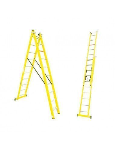 Escalera Fibra 2X9 - 2,60+2,60 Metros