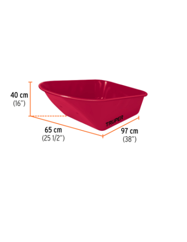 Carretilla 100 Litros Metálica - Neumática - 580 Kg - Truper