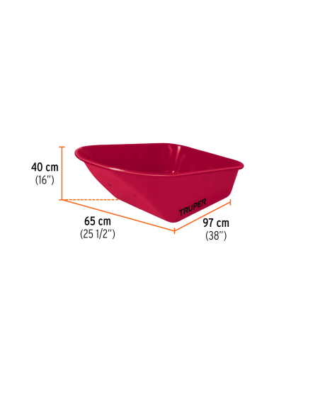 Carretilla 100 Litros Metálica - Neumática - 580 Kg - Truper