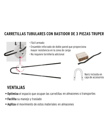 Carretilla 70 Litros Metálica - Impinchable - Truper