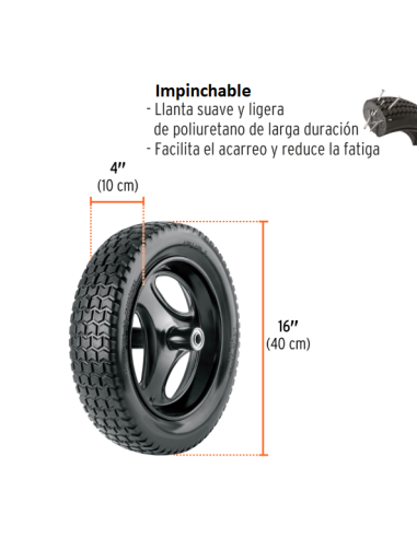 Carretilla 100 Litros Metálica - Impinchable - 580 Kg - Truper