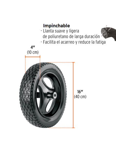 Carretilla 100 Litros Metálica - Impinchable - 580 Kg - Truper