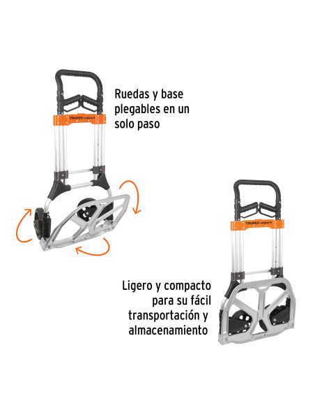 Carretilla Portapaquetes Plegable Aluminio - 200 Kg - Truper
