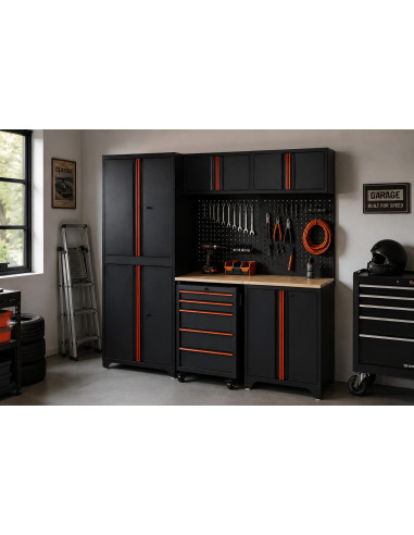 Conjunto Taller ALYCO ORANGE con Carro de 5 Cajones