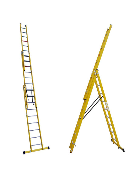 Escalera Fibra 3X10 - 3,00+3,00+3,00 Metros