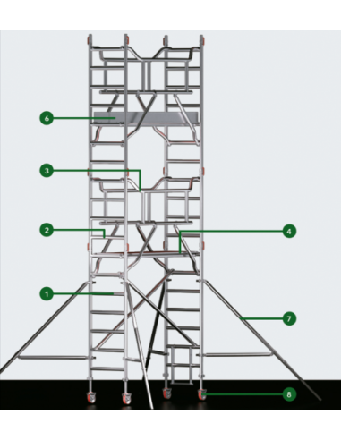 Andamio Profesional de Aluminio 3 m EN1004 200 kg/m²