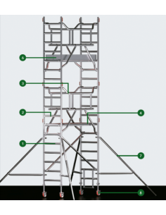Andamio Profesional Aluminio 13,50 m EN1004 200 kg/m² 2