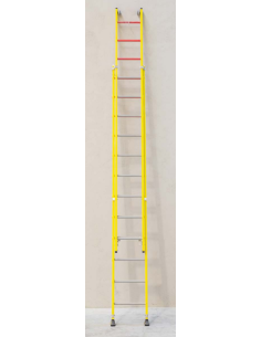 Escalera FCT Fibra Vidrio 2x11 Manual 5,45 m 100 kV 2