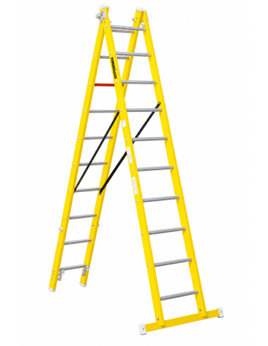 Escalera FCO Fibra Vidrio 2x8 3,86 m 150 kg 100 kV