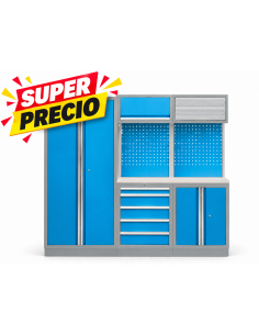 Conjunto Taller Modular 3 Módulos Azul y Gris con Madera