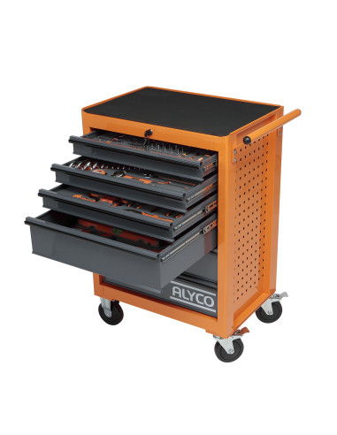 Carro Herramientas ALYCO ORANGE 6 Cajones 164 Herramientas 300 kg